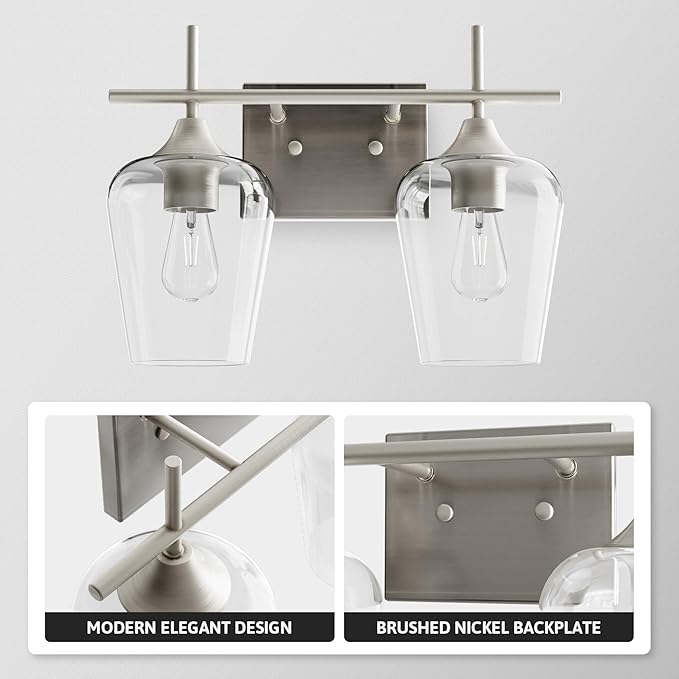 VONLUCE Bathroom Vanity Light, 2 Light Bathroom Light Fixture Over Mirror - Image 4