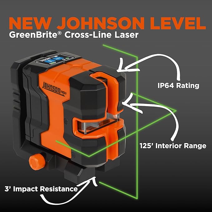 Johnson Level & Tool JLN300-GNCL Laser Level, Self-Leveling Cross-Line Laser - Image 3