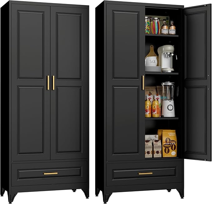 75" Tall Metal Storage Cabinet, Kitchen Pantry Storage Cabinets by MetalMax