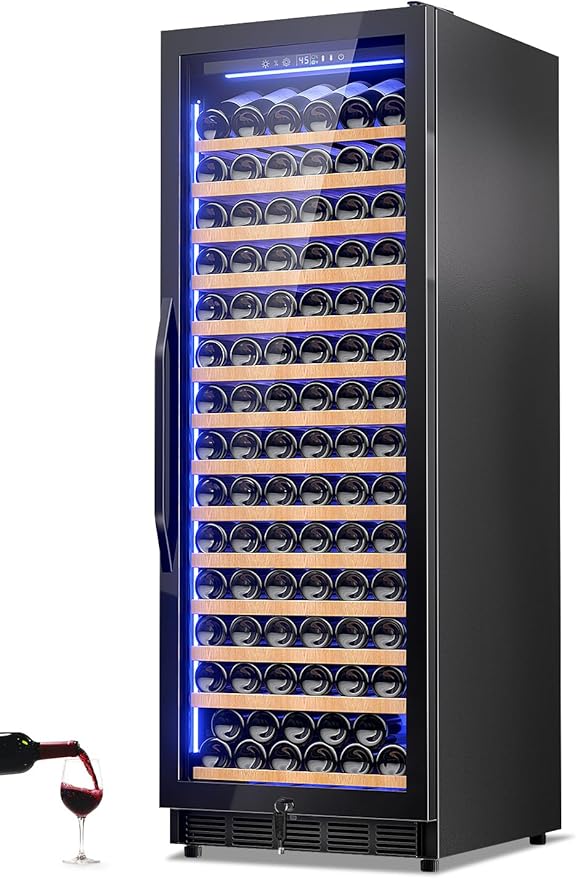 24" Wine Cooler Refrigerator Black, 24 Inch Wide Large Capacity by Velivi-SpecialistinFridge