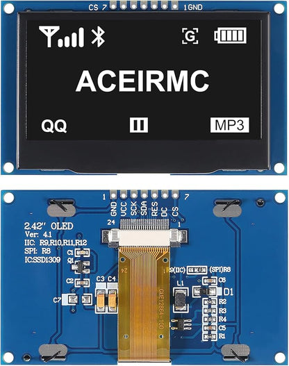 ACEIRMC 2.42 inch 128x64 OLED LCD Display Module SSD1309 7 Pin SPI/IIC I2C - Image 3
