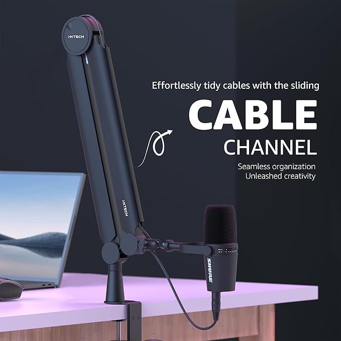 IXTECH Mic Arm Boom Arm 360° Rotatable Microphone Boom Arm Mic Boom Arm - Image 4