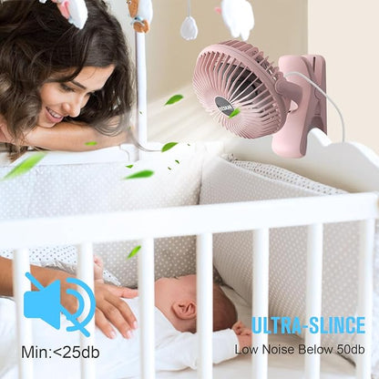 BESKAR Small Clip on Fan, 3 Speeds USB Fans - Image 2