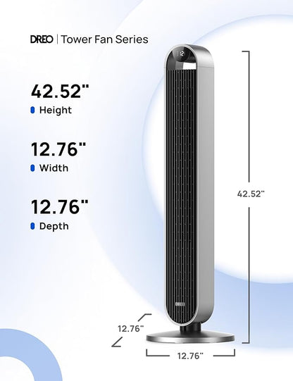 DREO Tower Fan for Bedroom, 42 Inch 120° Oscillating Fan, 25dB Quiet DC Motor - Image 8