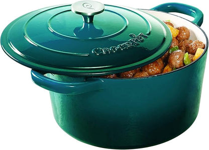 Crock-Pot Artisan 3-Quart Round Enameled Cast Iron Dutch Oven – Gradient Teal - Image 6