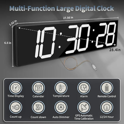 CHKOSDA 28.4'Large Digital Wall Clock, Automic Digital Clock - Image 3