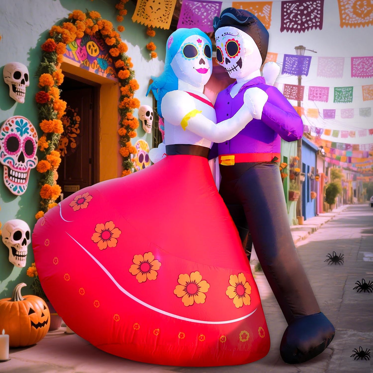 DomKom Halloween Inflatable Blow Up Decorations, Dia de Los Muertos 6FT Day o...