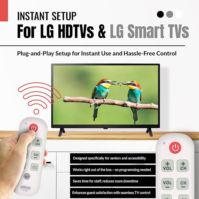 Anderic Easy Big Button Universal TV Remote Control. Easy to Use, Glow Keys - Image 8