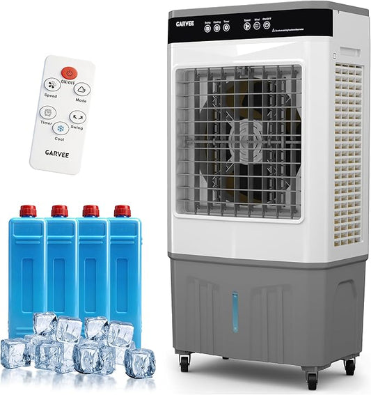8.4 Gal Portable Evaporative Air Cooler, 3200 CFM Cooler by GarveeLife