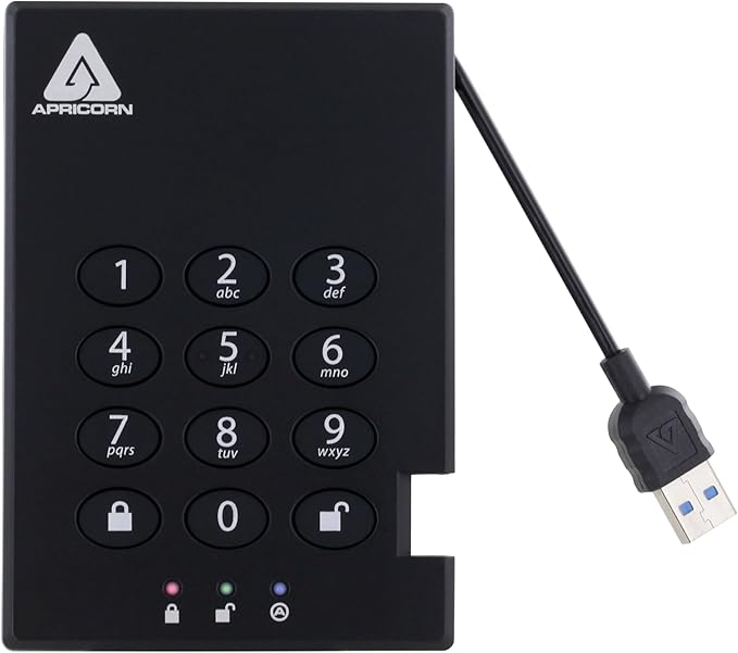 Apricorn 2TB Aegis Padlock USB 3.0 256-Bit AES XTS Hardware Encrypted Portable - Image 2