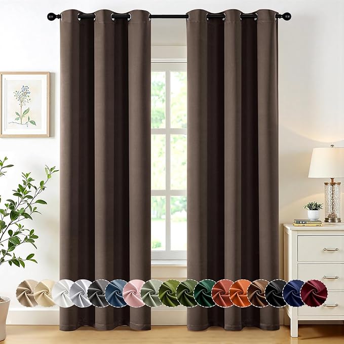 MIULEE Chocolate Brown Blackout Curtains by MIULEE