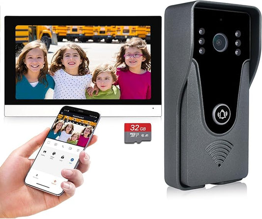 Wireless IP Video Doorbell Intercom System, WiFi 7 Inch Monitor by AMOCAM