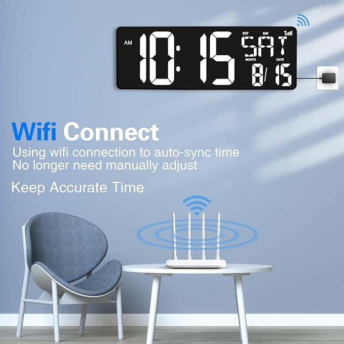 XREXS 16.5 in Large Display Wall Clock - Image 2