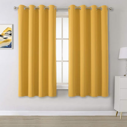 DUALIFE Yellow Blackout Curtains by DUALIFE