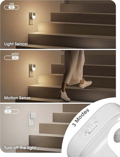 JandCase Motion Sensor Night Light, Night Lights Plug into Wall 2 Pack - Image 3