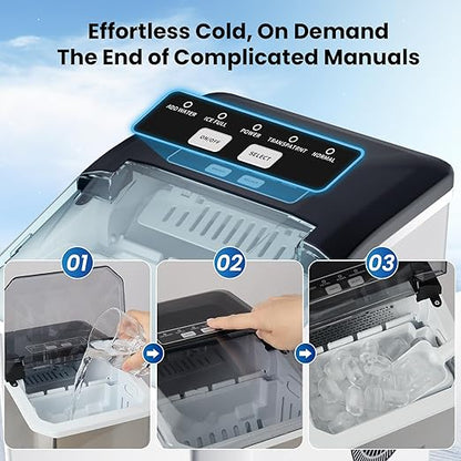 Countertop Ice Maker, 9 Ice Cubes in 10 Minutes, Self-Cleaning Portable Ice - Image 3