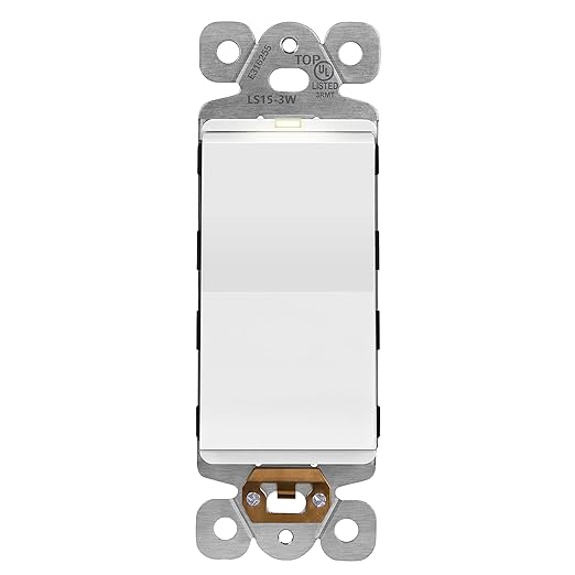 LIDER Minimalist Design Matte Finish Lighted Decorator Switch, Frameless Paddle by LIDER