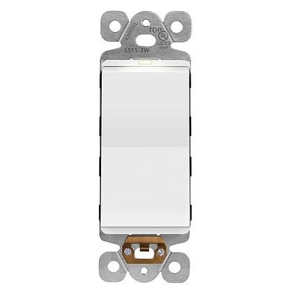 LIDER Minimalist Design Matte Finish Lighted Decorator Switch, Frameless Paddle by LIDER