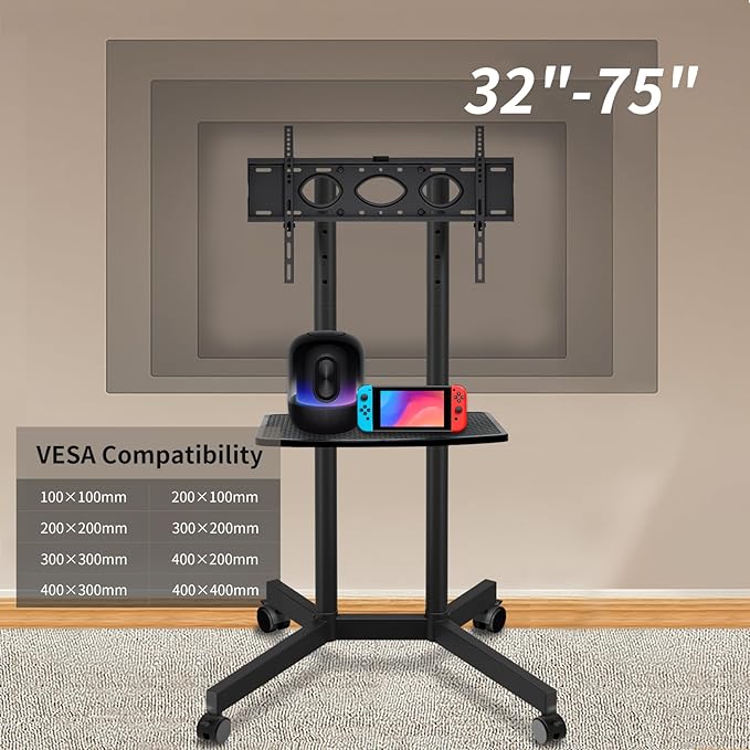 Solid Grace Rolling TV Stand - Image 2