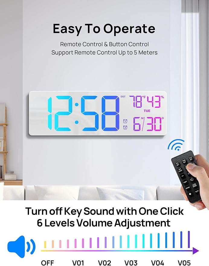 18.5" Large Digital Wall Clock - Image 7