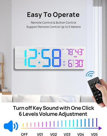 18.5" Large Digital Wall Clock - Image 7