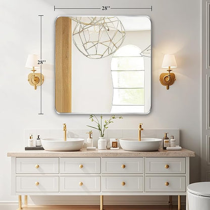 Fabuday Silver Sink Mirror for Bathroom - Image 3