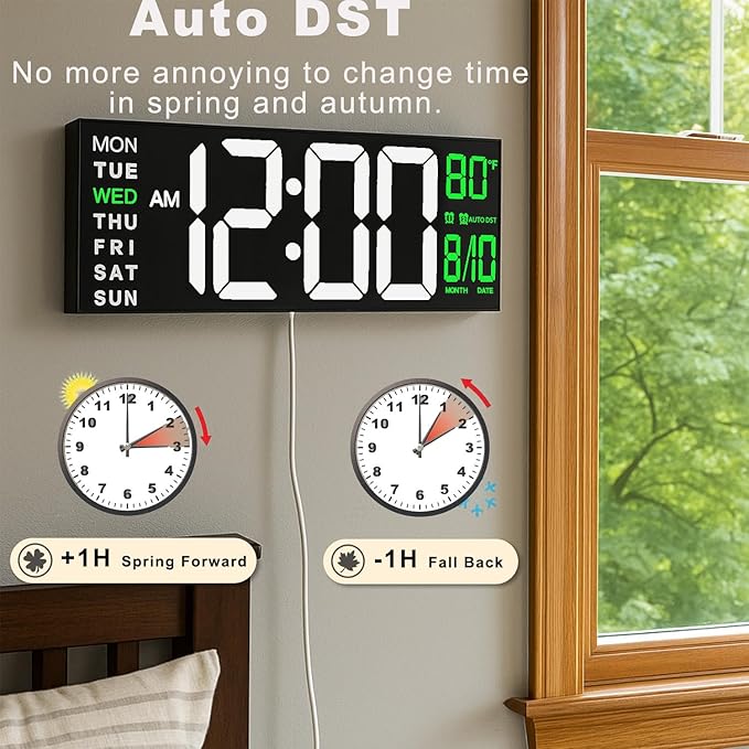 TrophyRak 16" Large Digital Wall Mount Clock, Count Down Timer, Big LED - Image 5