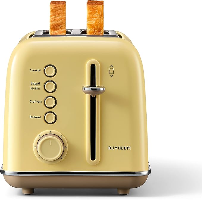 BUYDEEM DT620 2-Slice Toaster, Extra Wide Slots, Retro Stainless Steel by BUYDEEM