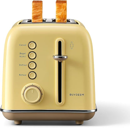 BUYDEEM DT620 2-Slice Toaster, Extra Wide Slots, Retro Stainless Steel by BUYDEEM