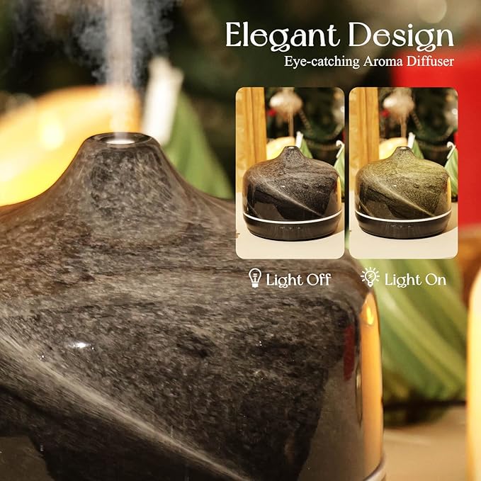 Porseme 500ml Glass Essential Oil Diffuser Aromatherapy Ultrasonic Cool Mist - Image 7