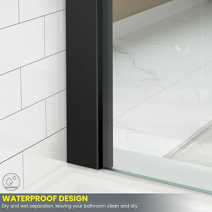 Bathroom Shower Glass Door Panel, 5/16" Thick Clear Tempered Glass Door Screen - Image 4