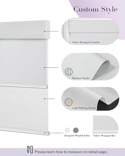 Graywind Motorized Dual Shades for Windows Smart Double Blinds Blackout and - Image 6