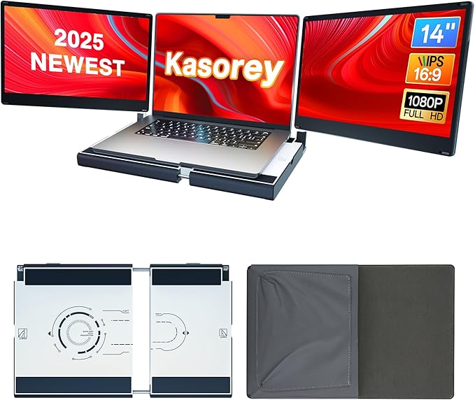 2025 New Upgraded Laptop Screen Extender Portable Monitor, 1080P FHD IPS Screen by Kasorey