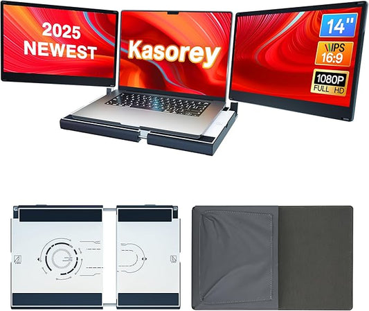 2025 New Upgraded Laptop Screen Extender Portable Monitor, 1080P FHD IPS Screen by Kasorey