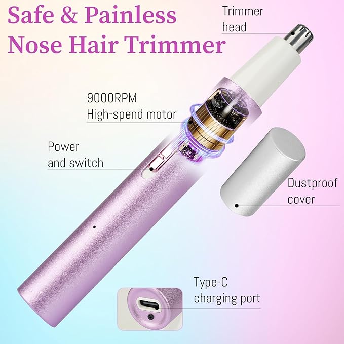 Mendaping 2025 Rechargeable Nose & Ear Hair Trimmer, Dual-Edge Blade Electric - Image 4