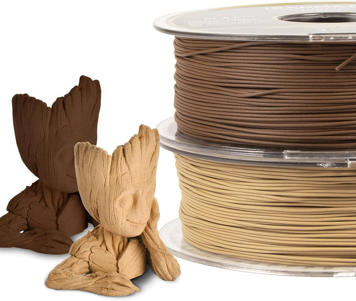iSANMATE 3D Printer Filament, PLA Filament 1.75mm Bundle, White and Sandal Wo...