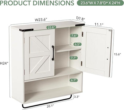 Bathroom Wall Cabinet Over Toilet 24x24 Inch Farmhouse Medicine Cabinet - Image 2