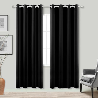 KOUFALL Closet Door Curtain Without Door, Insulated Thermal 78 Inch Long Black by KOUFALL