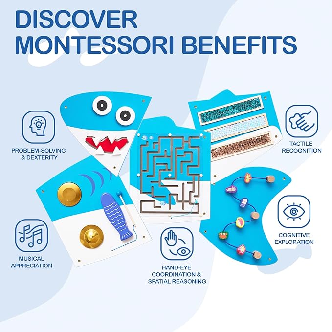 Monläurd® Shark Montessori Busy Board, Sensory Board, Educational Toys - Image 5