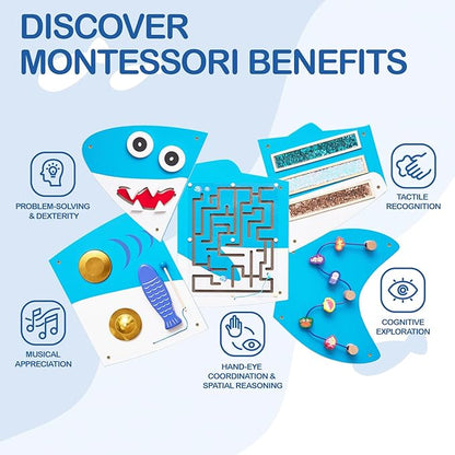 Monläurd® Shark Montessori Busy Board, Sensory Board, Educational Toys - Image 5