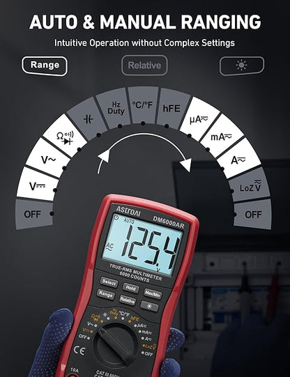 AstroAI Digital Multimeter TRMS 6000 Counts Volt Meter Ohmmeter Auto-Ranging - Image 4