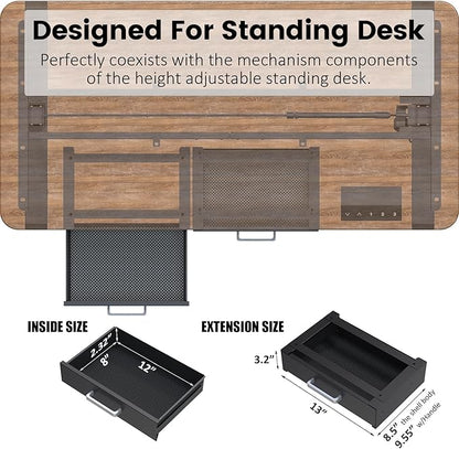 UNITEDPOWER Under Desk Drawer Storage, Pull-Out Office Hidden Counter Drawer - Image 2