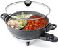 TWIN™ Electric Hot Pot with Divider | EvenHeat Cast Aluminum Non-Stick Pot by SENSCHEF