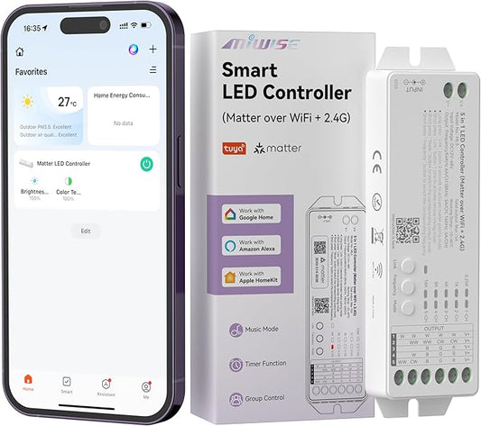 MIWISE Matter LED Controller, Dimmable WiFi Controller by MIWISE