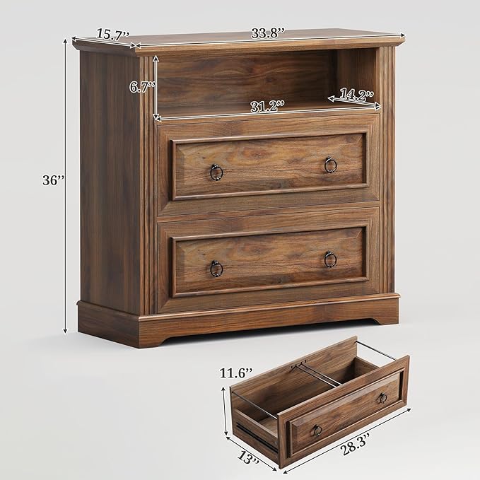 Itaar 2 Drawer File Cabinet, Farmhouse Filing Cabinet - Image 2