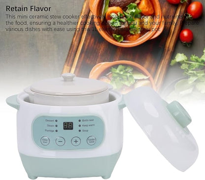 TOPINCN 1L 200W Electric Stew Pot, Smart ABS Ceramic Mini Slow Cooker, Dorm Room - Image 3