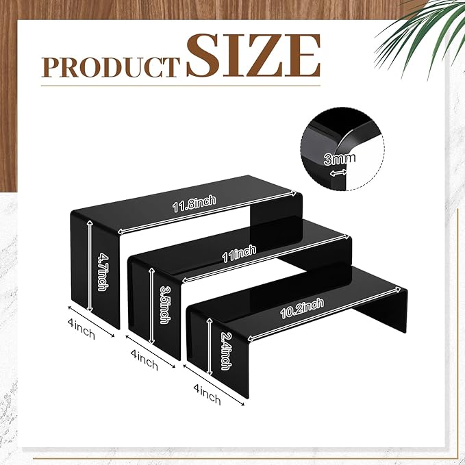 Chuangdi 2 Sets Acrylic Display Risers, Product Stand, Jewelry Display Riser - Image 2