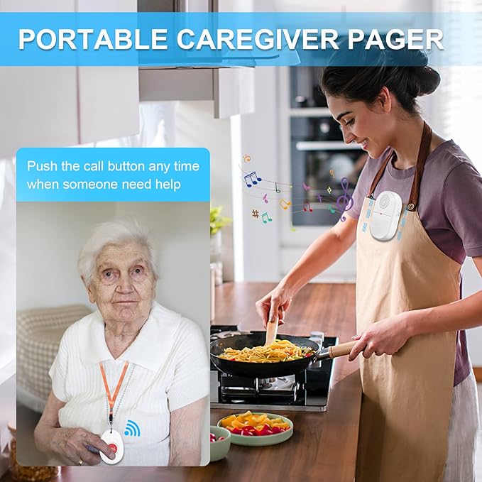 ChunHee Wireless Caregiver Pager Call Button Nurse Alert System Call Bell - Image 2