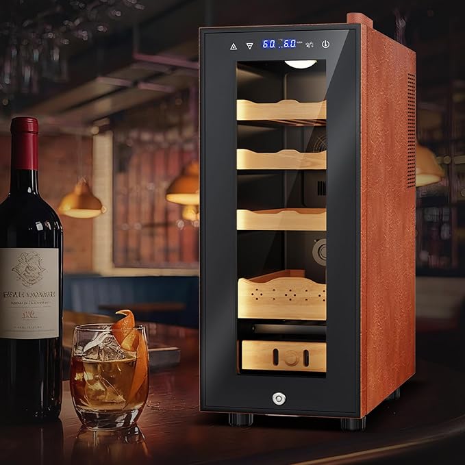 Electric Humidor with Leather-35L Cooling & Heating Humidor, Smart Touch - Image 7