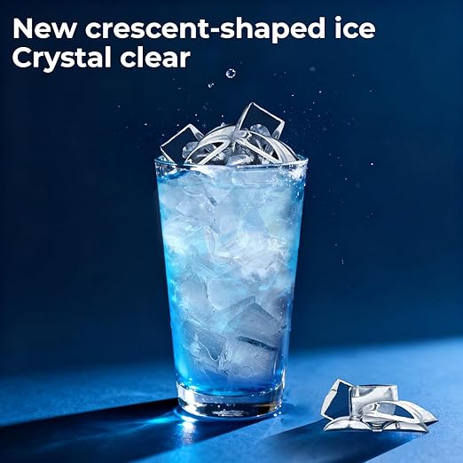 Kismile Crescent-Shaped Ice Maker Countertop, Self-Cleaning Portable Ice Machine - Image 2